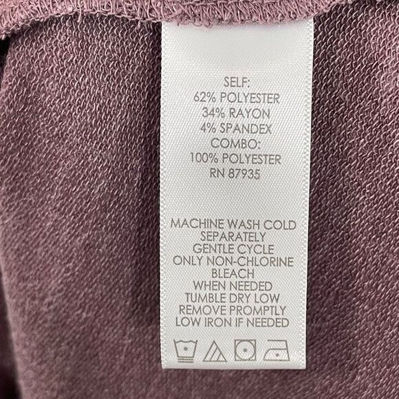 LOGO‎ by Lori Goldstein Lounge V-Neck Layered Chiffon-Hem Tunic Top Mauve Small - Picture 5 of 5